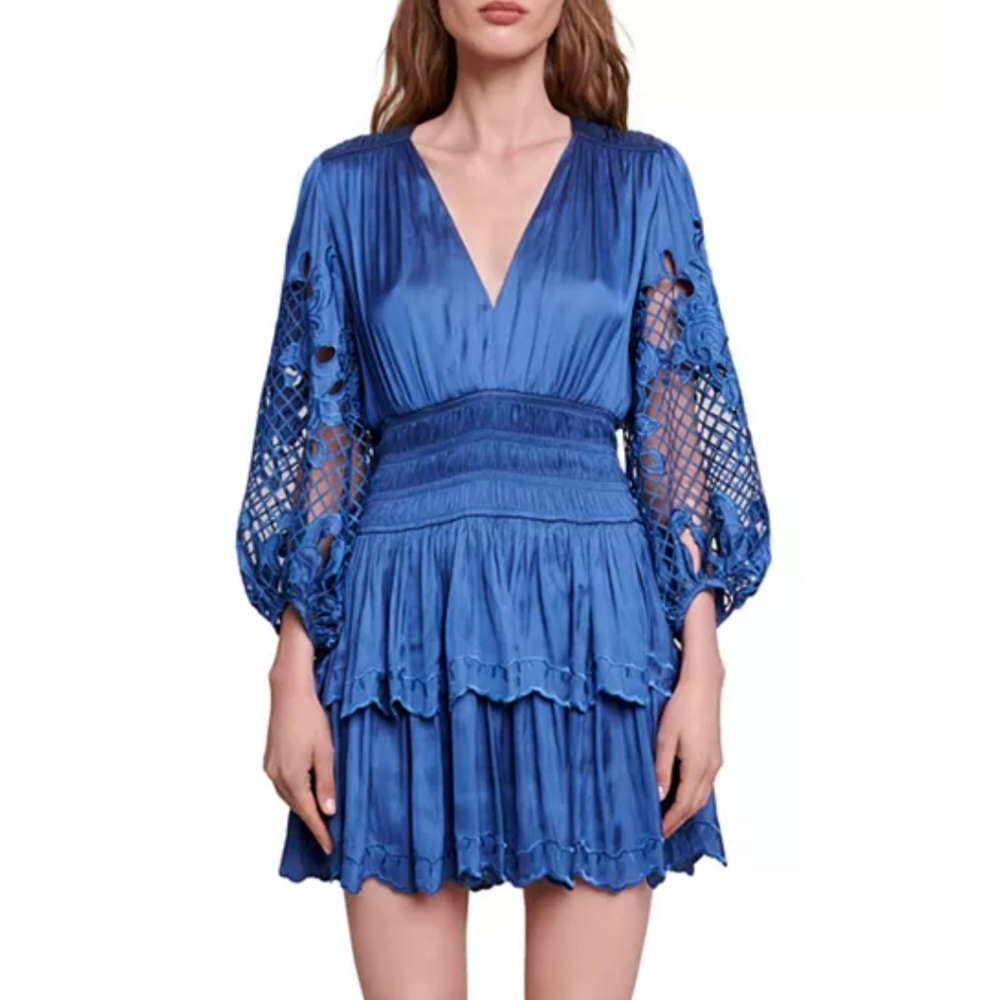Maje Royal Blue Long Sleeve Dress